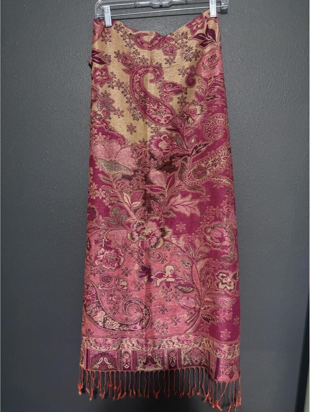 Pashmina Scarf Pink Orange  Pashmina/silk
